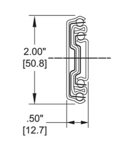 Accuride C3307-22D 22 英寸中载侧装三节超行程滑轨